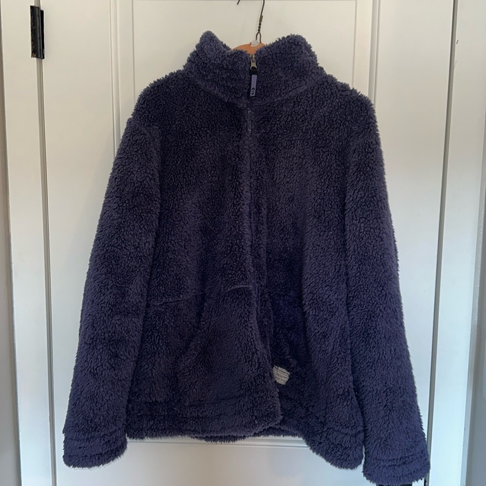 Dark Purple Fuzzy Coat